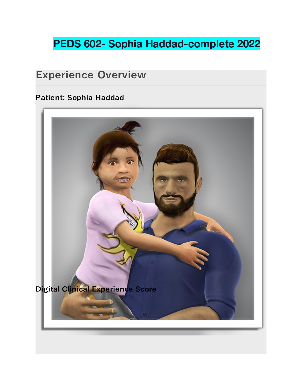 Preview of PEDS 602- Sophia Haddad-complete 2022